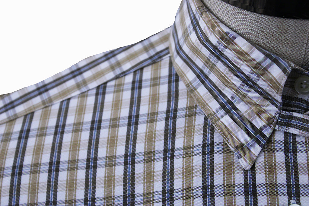 Shirt Becker Brothers Gold and Brown Plaid