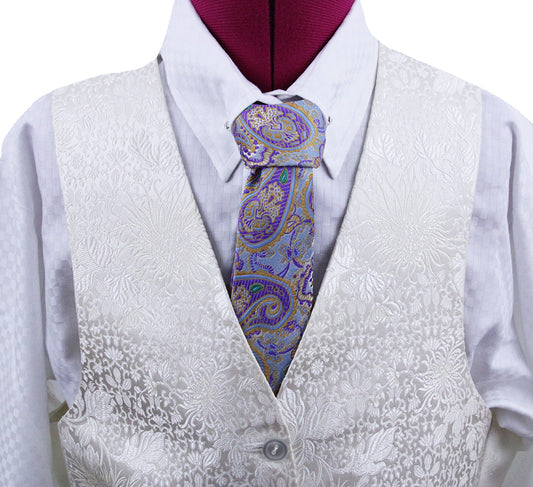 Vest Frierson Ivory Brocade Sheen