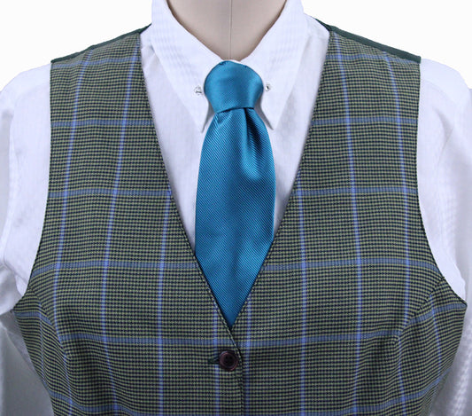 Vest Carl Meyers Green with Blue Windowpane