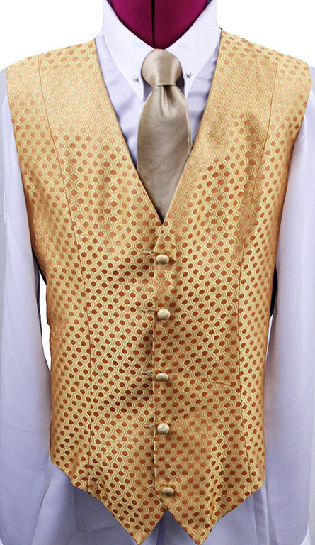 Vest Custom Reversible Gold Dot and Yellow Plaid