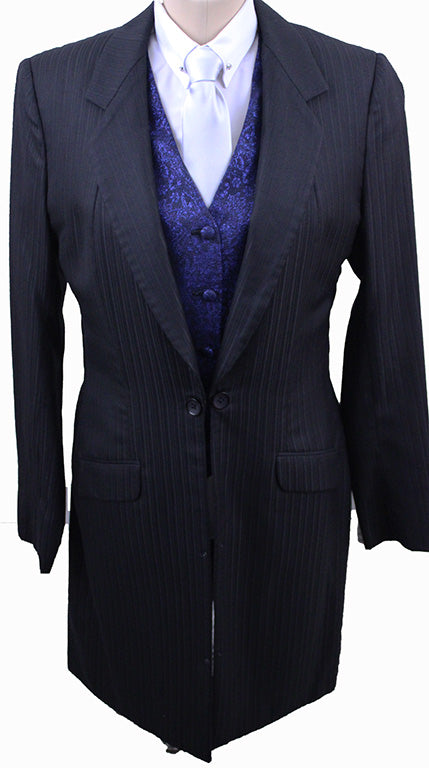 Day Suit Marsha DeArriaga Black Thin Shadow Stripe