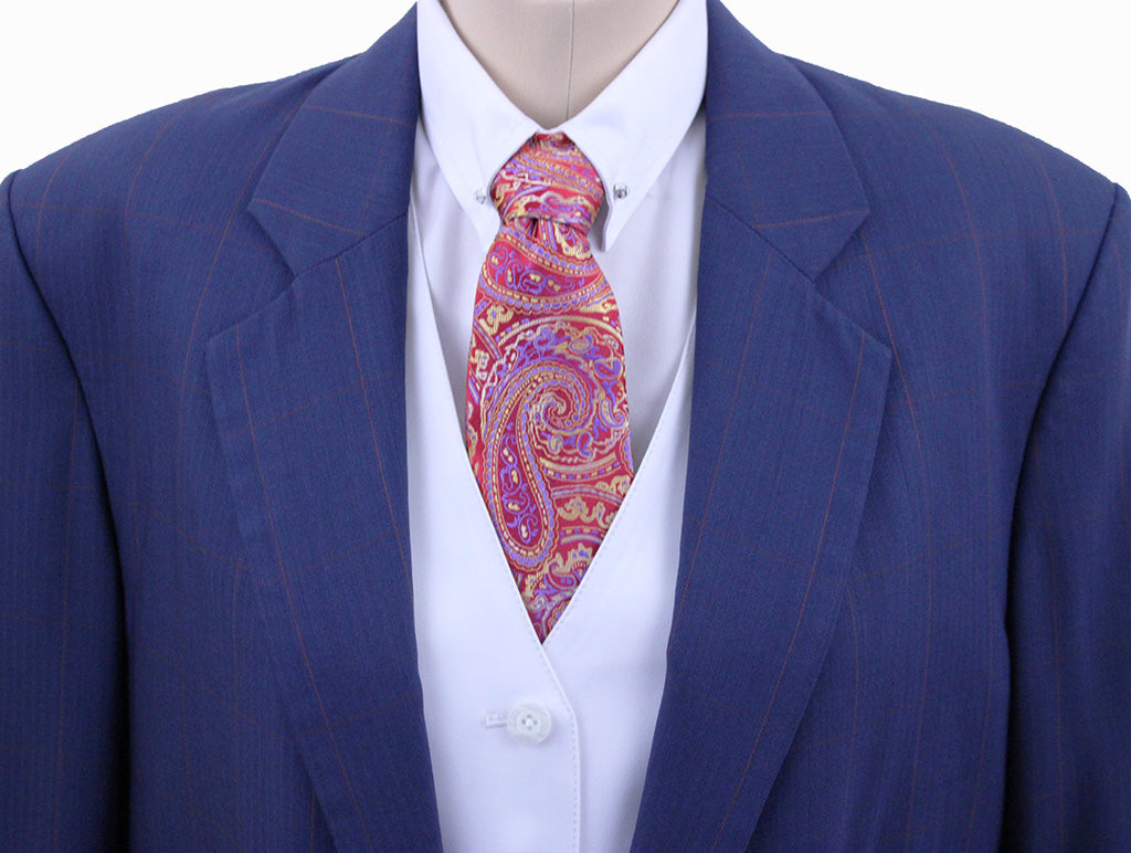 Day Suit Show Season Medium Blue with Orange Windowpane