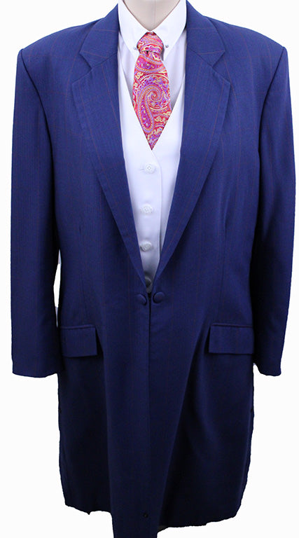 Day Suit Show Season Medium Blue with Orange Windowpane