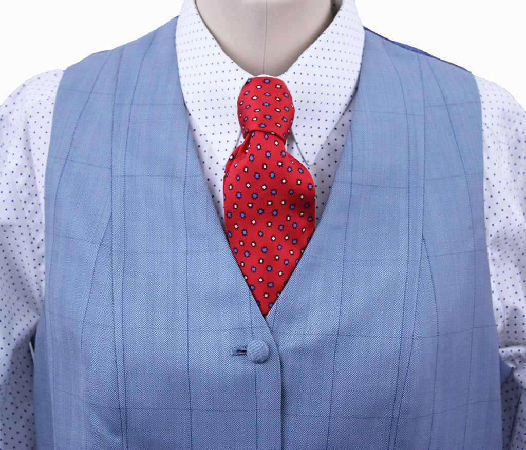 Vest Chavez Light Blue with Blue Windowpane