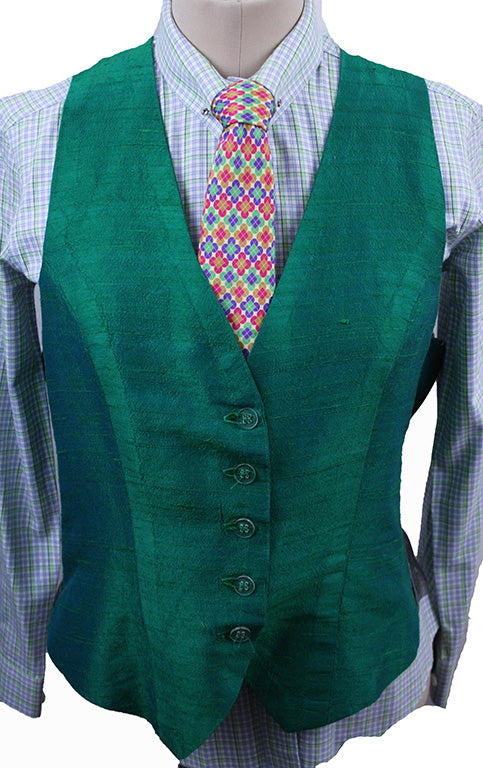 Vest Custom Emerald Silk