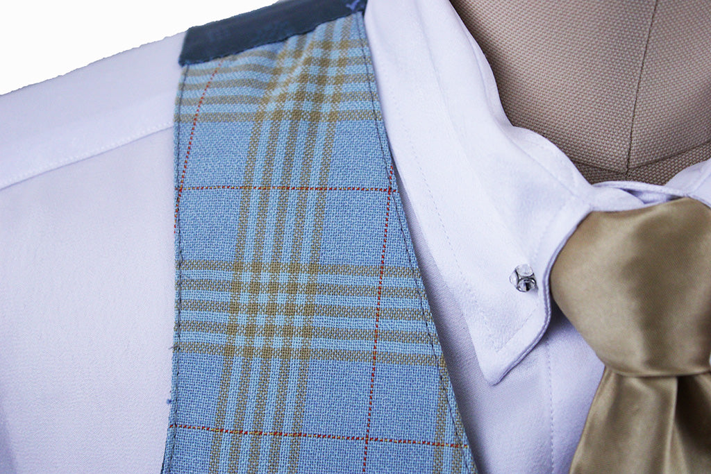 Vest Becker Brothers Light Blue with Gold Glenplaid and Red Windowpane