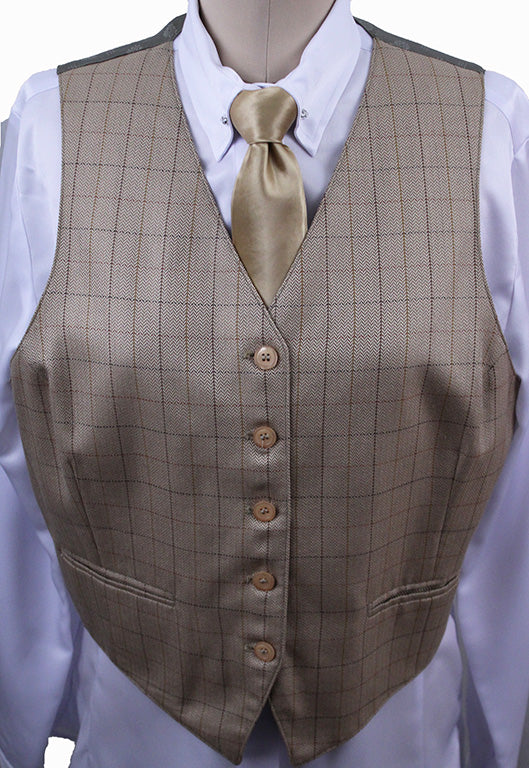 Vest Carl Meyers Gold with Brown and Tan Windowpane