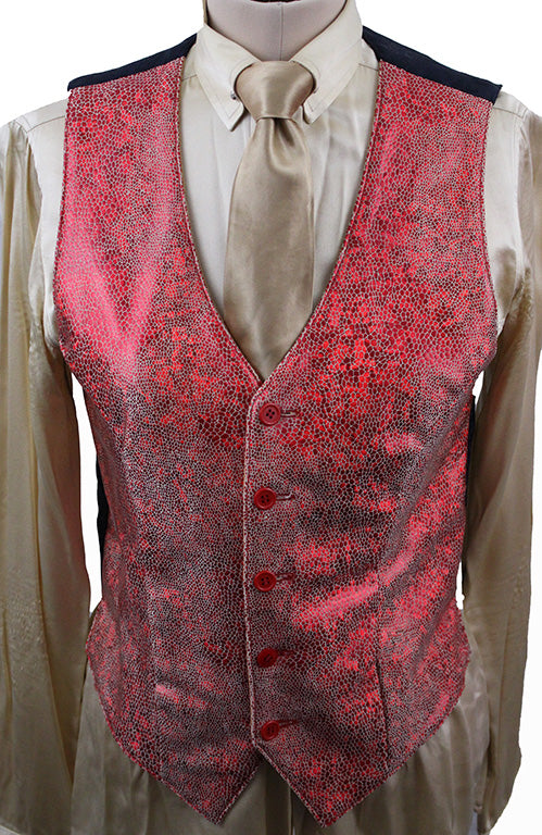 Show Season Reversible Red Snakeskin and Orange Floral Glitter