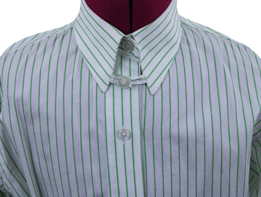 Shirt Marsha DeArriaga White with Green Pinstripe