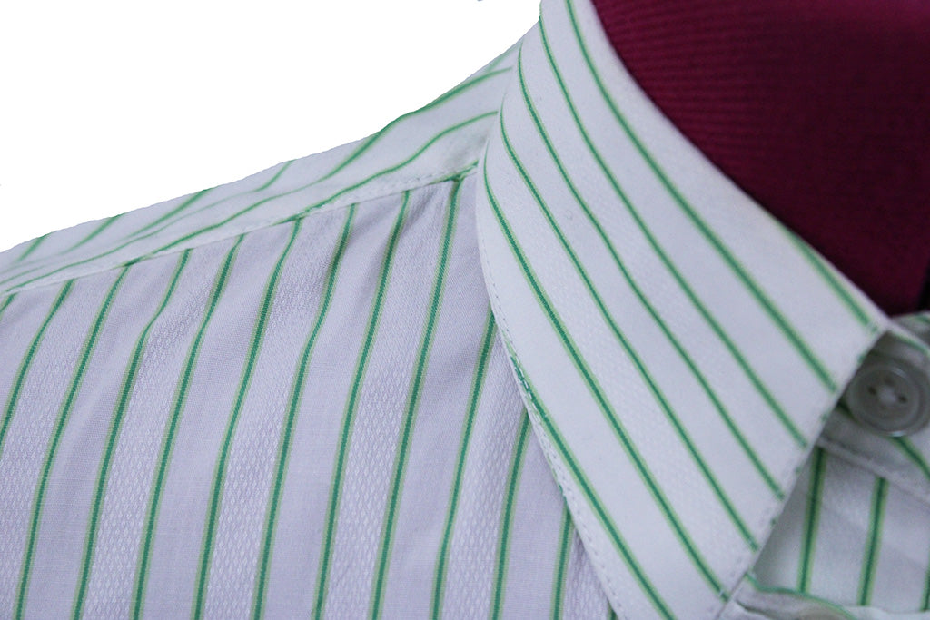 Shirt Marsha DeArriaga White with Green Pinstripe