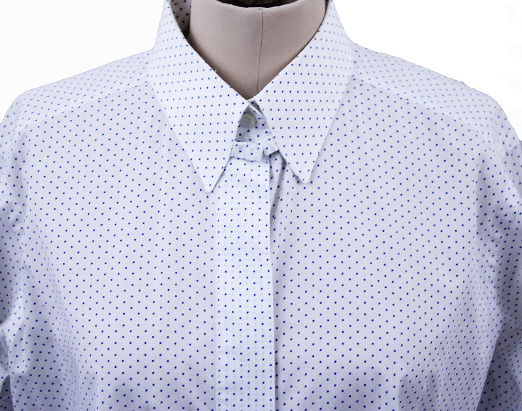 Shirt Chavez White with Blue Dot