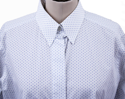 Shirt Chavez White with Blue Dot