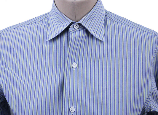 Shirt Carl Meyers Blue with Yellow Stripe