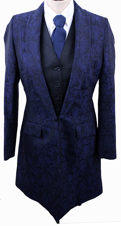 BRAND NEW! Chavez Sapphire and Black Paisley Metallic Brocade