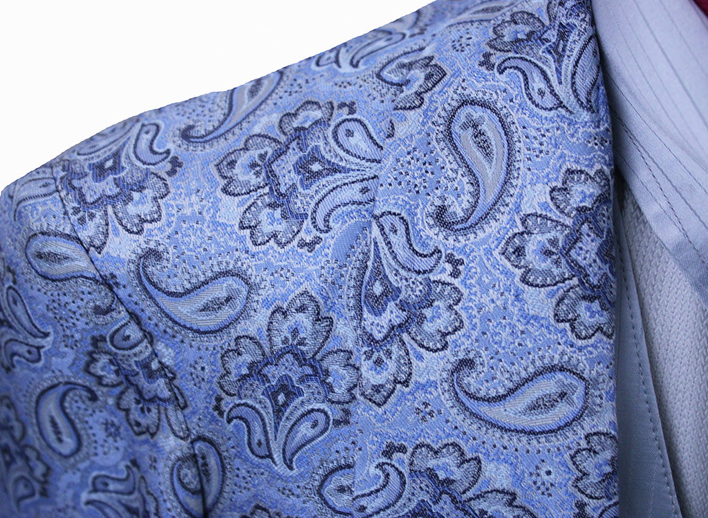 Day Coat DeRegnaucourt Light Blue Paisley