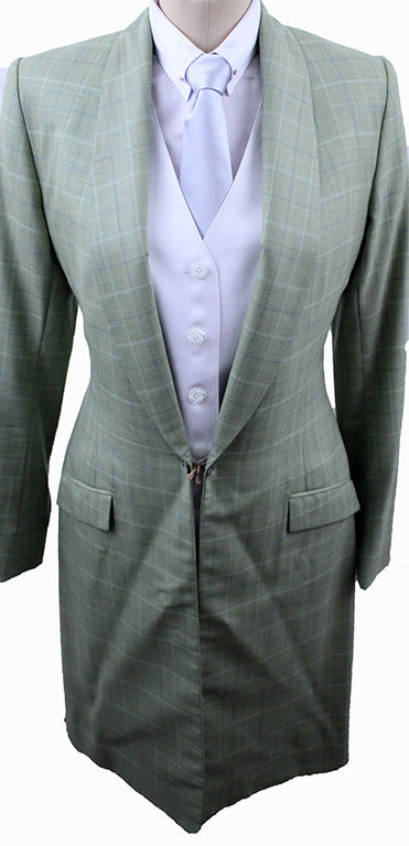 Day Coat Becker Brothers Mint Green with Blue and Silver Windowpane