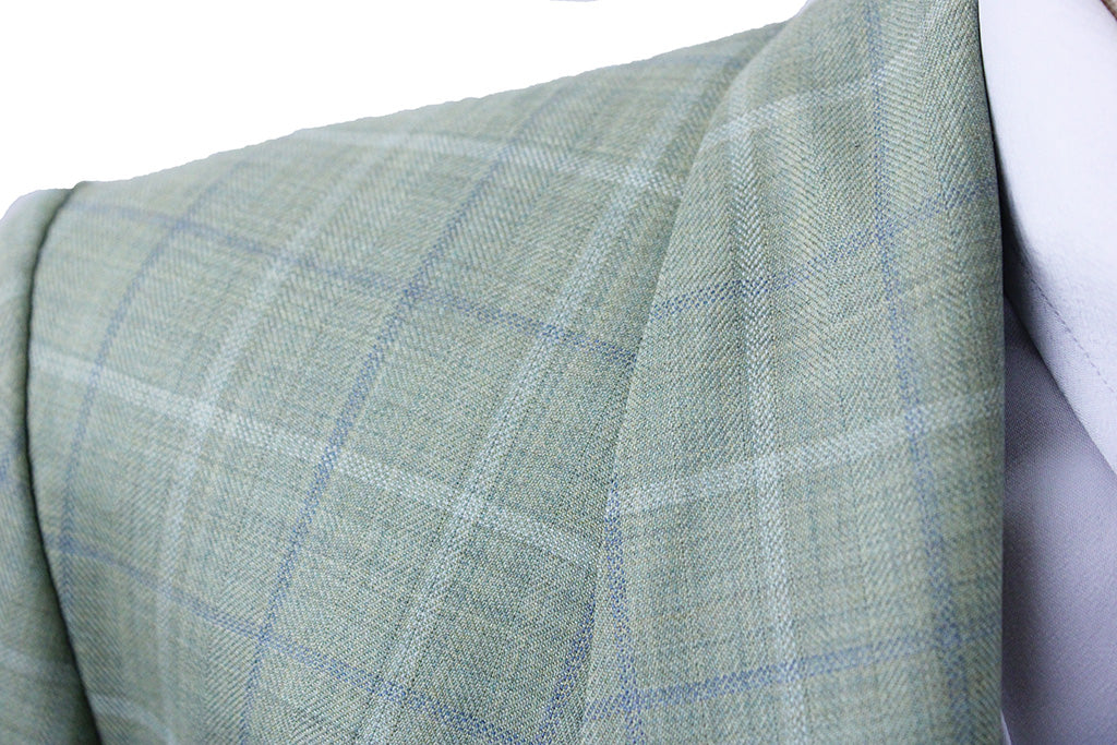 Day Coat Becker Brothers Mint Green with Blue and Silver Windowpane