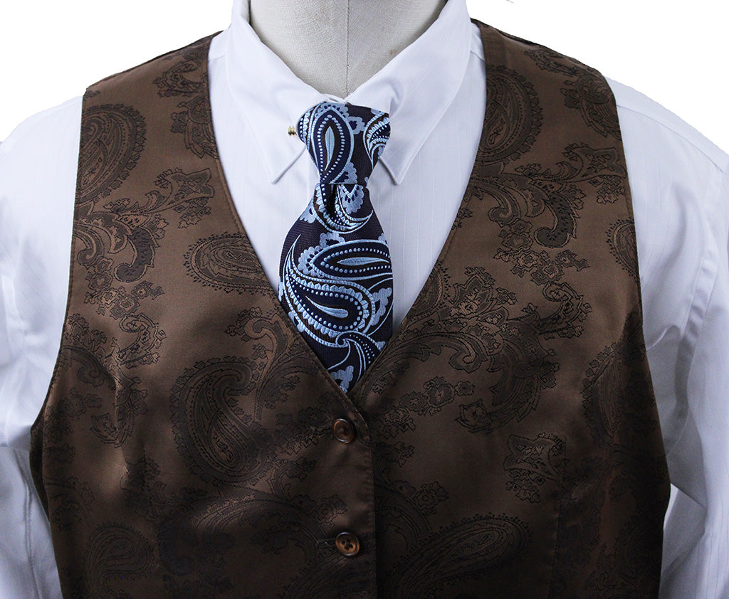 Vest Show Season Copper and Black Paisley Brocade