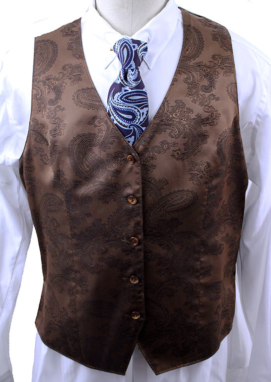 Vest Show Season Copper and Black Paisley Brocade