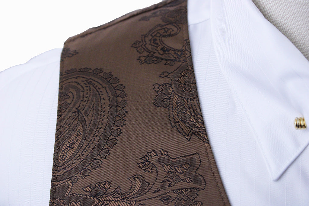 Vest Show Season Copper and Black Paisley Brocade