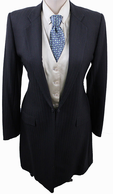 Day Suit Carl Meyers Brown Thin Shadow Stripe