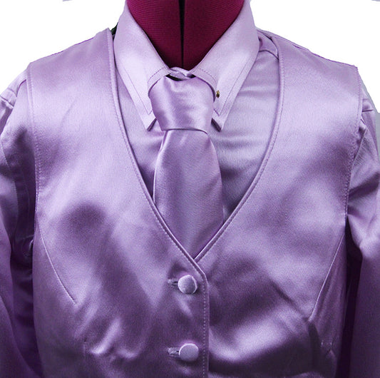Shirt and Vest Combination Show Season Lavender Satin