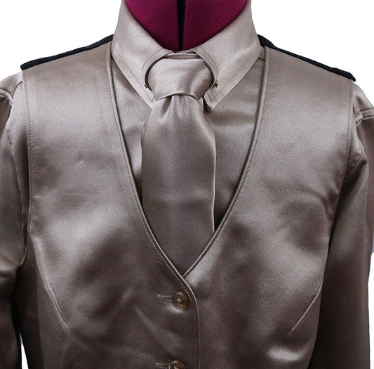 Shirt and Vest Combination Show Season Gold Satin