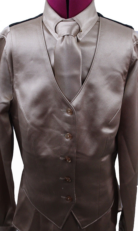 Shirt and Vest Combination Show Season Gold Satin