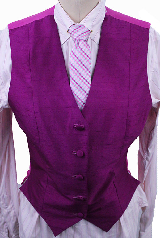 Vest Marsha DeArriaga Magenta Sateen