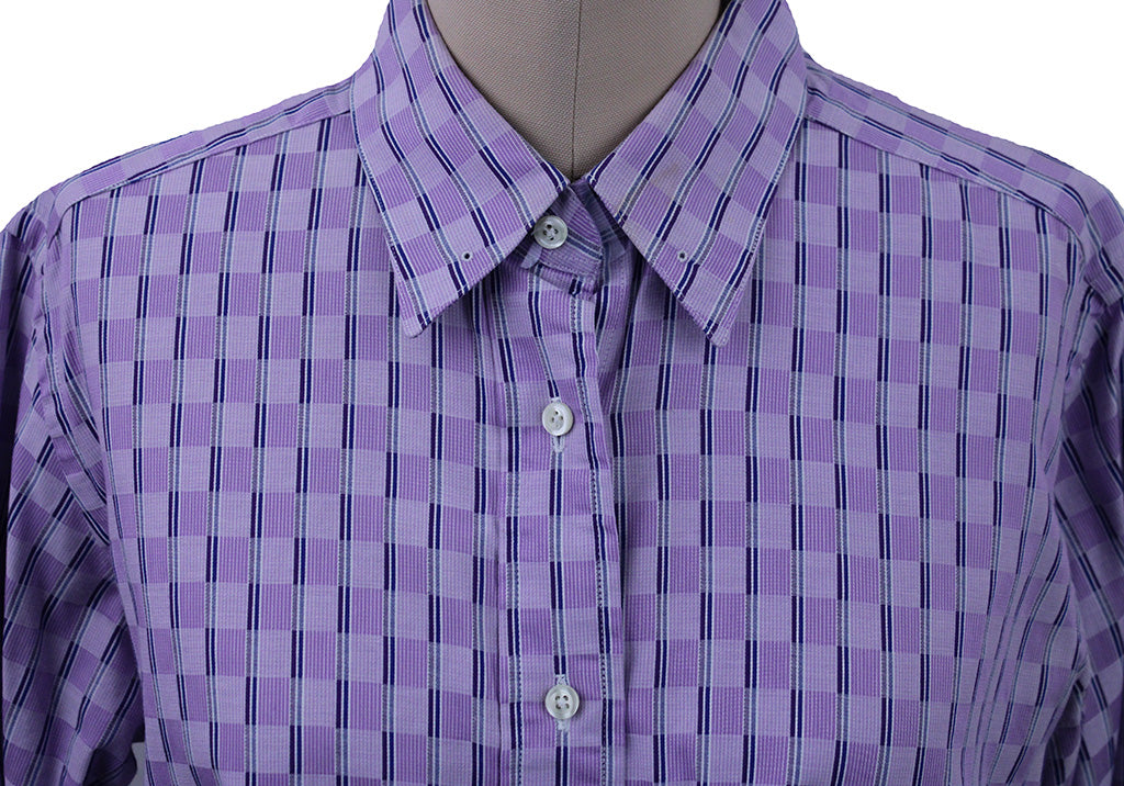 Shirt Becker Brothers Purple and Lavender Box Pattern