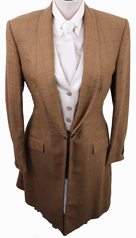 Day Coat Carl Meyers Pumpkin with Brown Windowpane