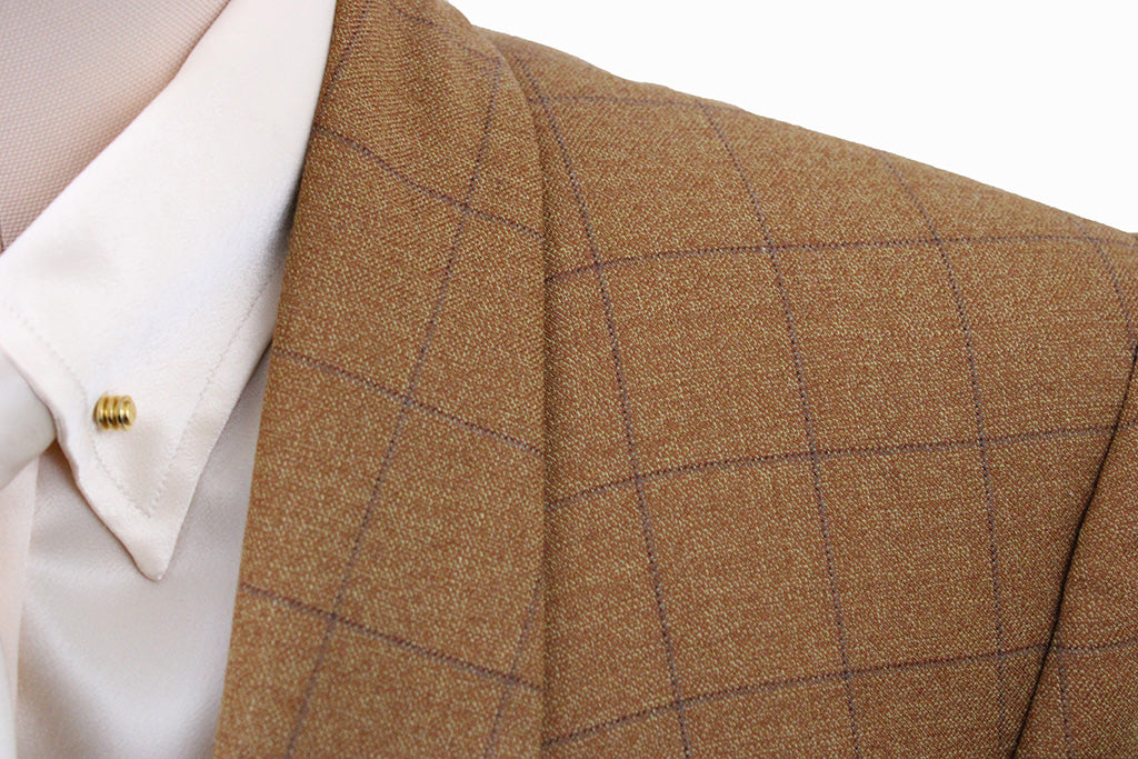 Day Coat Carl Meyers Pumpkin with Brown Windowpane