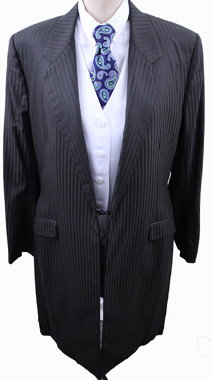 Day Suit Becker Brothers Brown Shadow Stripe with Aqua Pinstripe