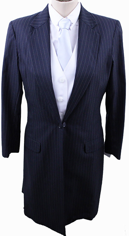 Day Suit JLC Navy Shadow Stripe with White Pinstripe with TWO JODS