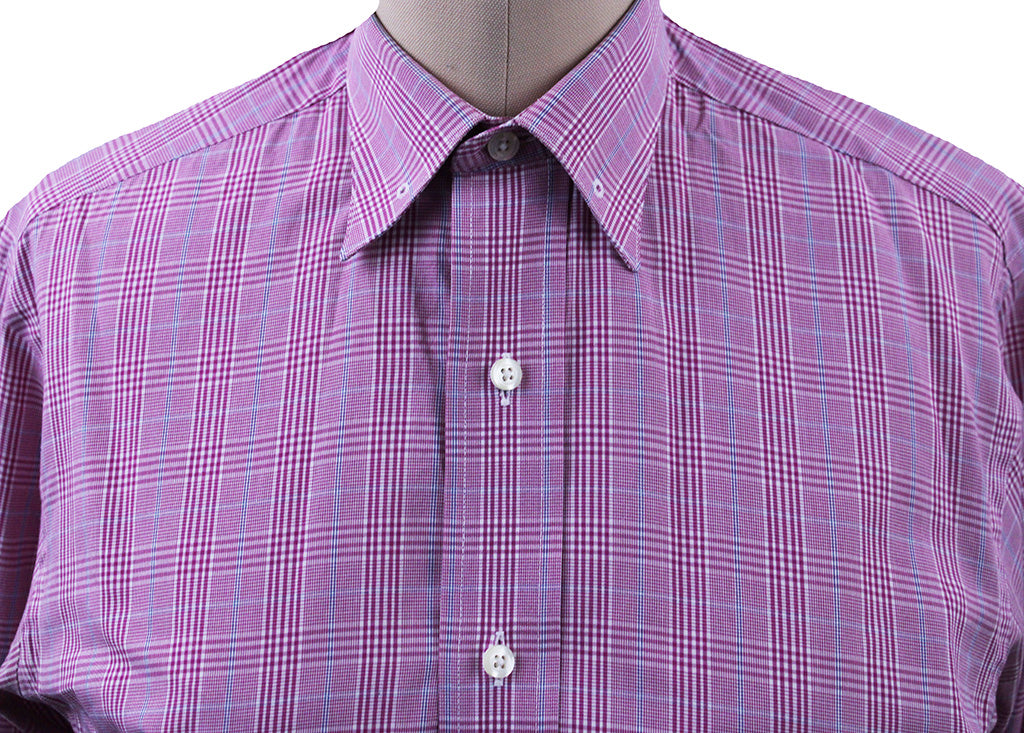 Shirt Becker Brothers Pink Glenplaid with Blue Windowpane