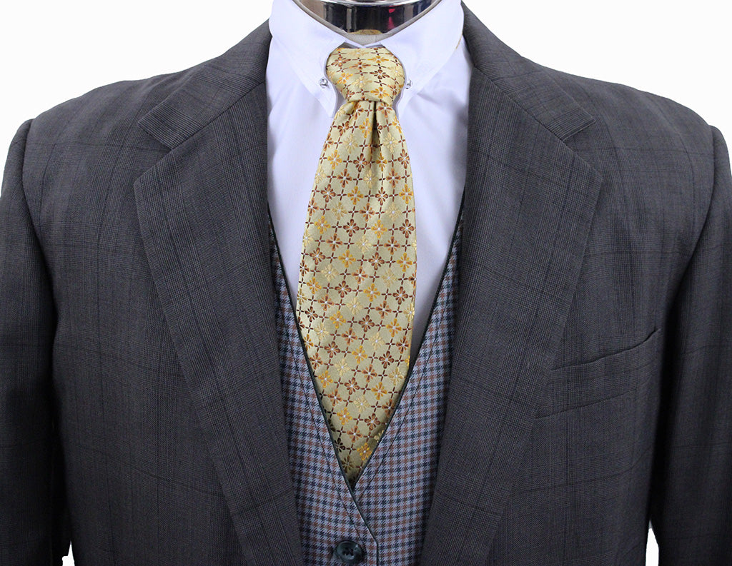 Men's Suit Change of Habit Brown Glenplaid with Brown Windowpane