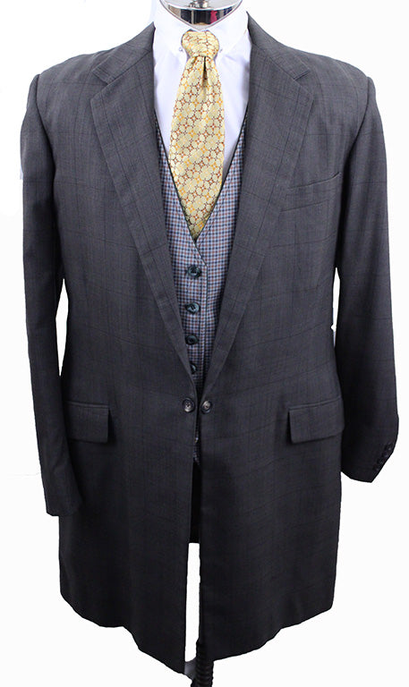 Men's Suit Change of Habit Brown Glenplaid with Brown Windowpane