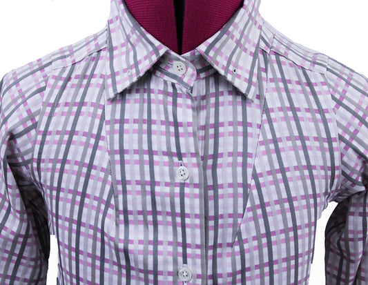 Shirt Becker Brothers Pink with Steel Box Plaid