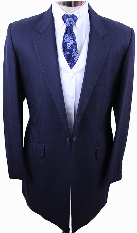 Men's Suit LeCheval Navy Herringbone with TWO JODS