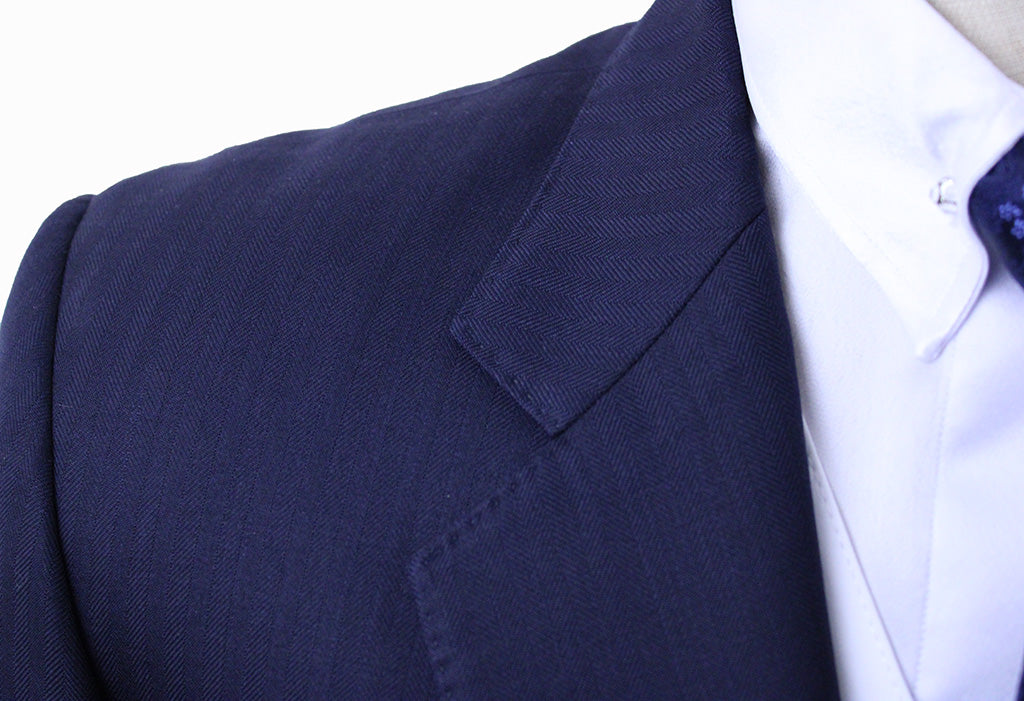 Men's Suit LeCheval Navy Herringbone with TWO JODS