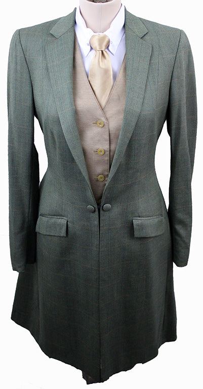 Day Coat Chavez Hunter Green with Blue and Gold Windowpane