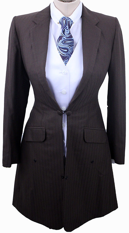 Day Suit Show Season Brown Thin Shadow STripe