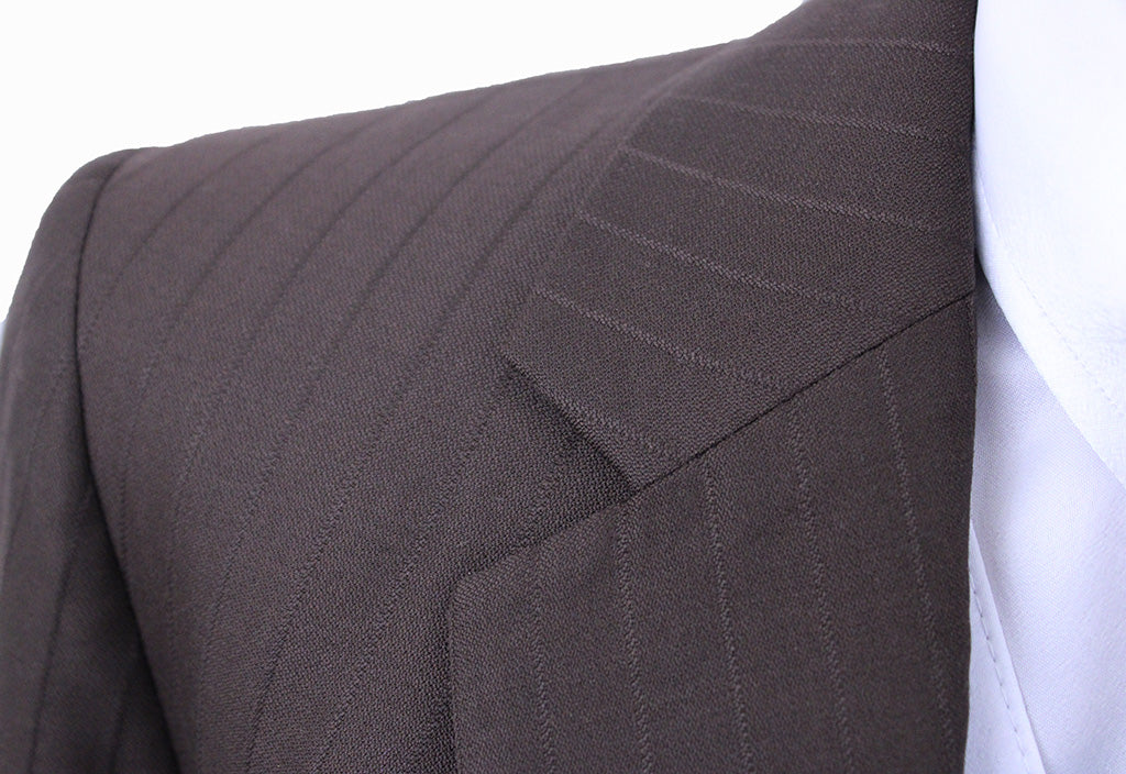 Day Suit Show Season Brown Thin Shadow STripe