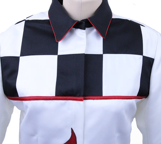 Road Silks White with Flames