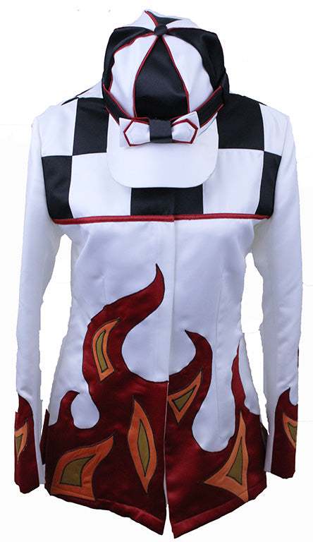 Road Silks White with Flames