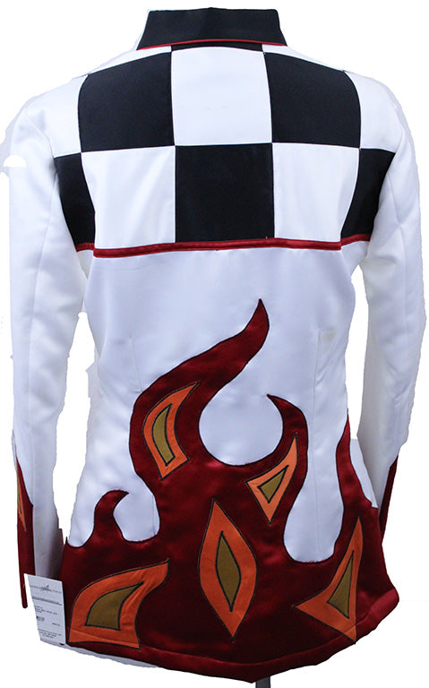 Road Silks White with Flames