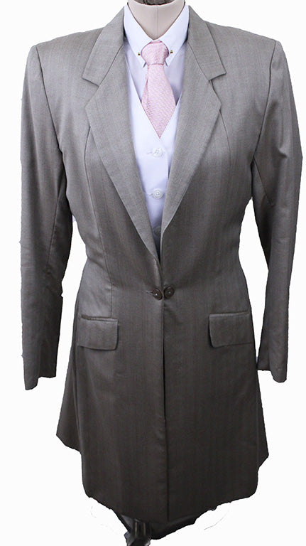 Day Suit Marsha DeArriaga Tan with Pink Pinstripe