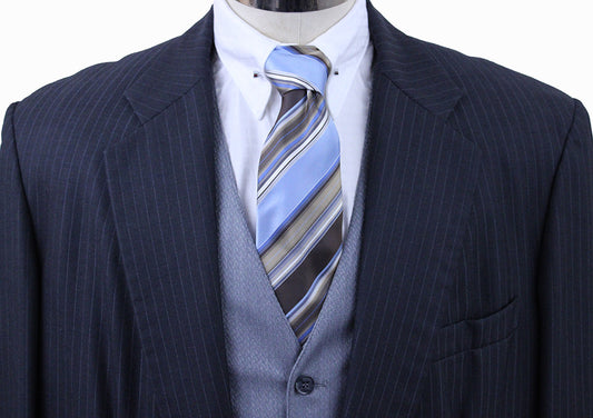 Men's Suit Becker Brothers Charcoal Thin Shadow Stripe