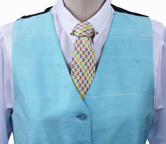 Vest DeRegnaucourt Light Blue Silk