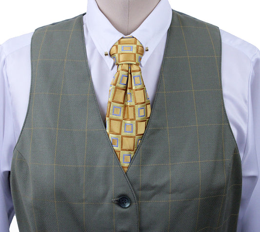 Vest Carl Meyers Sage with Gold Windowpane